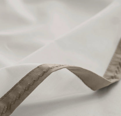 Percale Embellished Sheet Set - White/Oak Framed