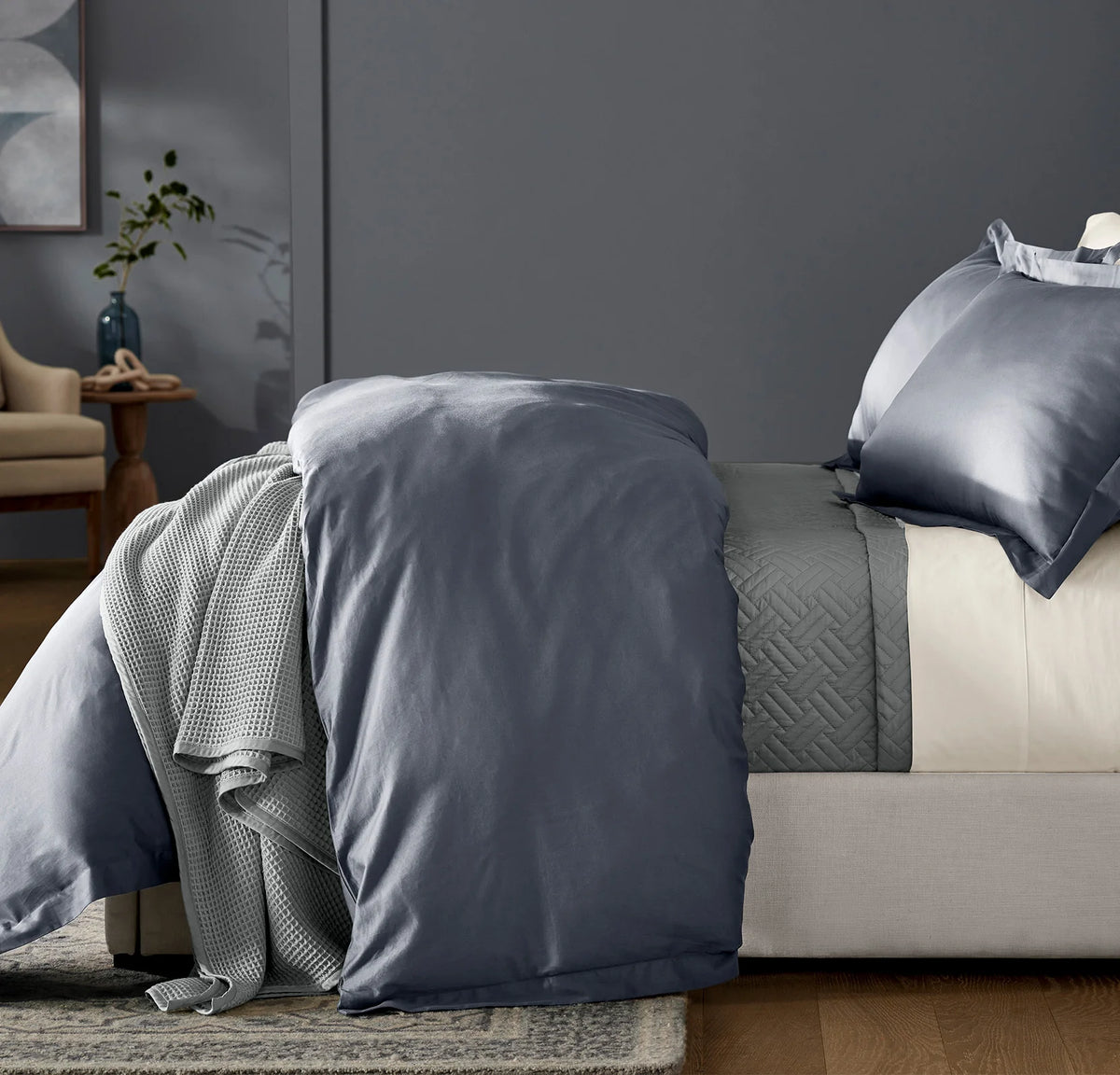Signature Hemmed Duvet Set - Mineral