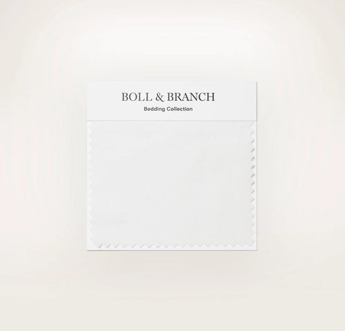 Percale Hemmed Fabric Swatch - White