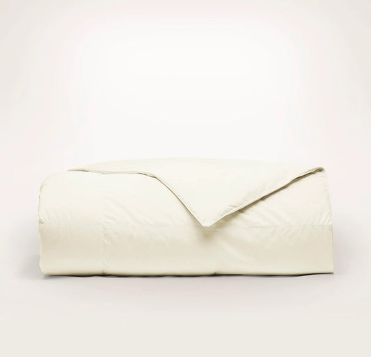 Percale Quilted Down Comforter - Cream