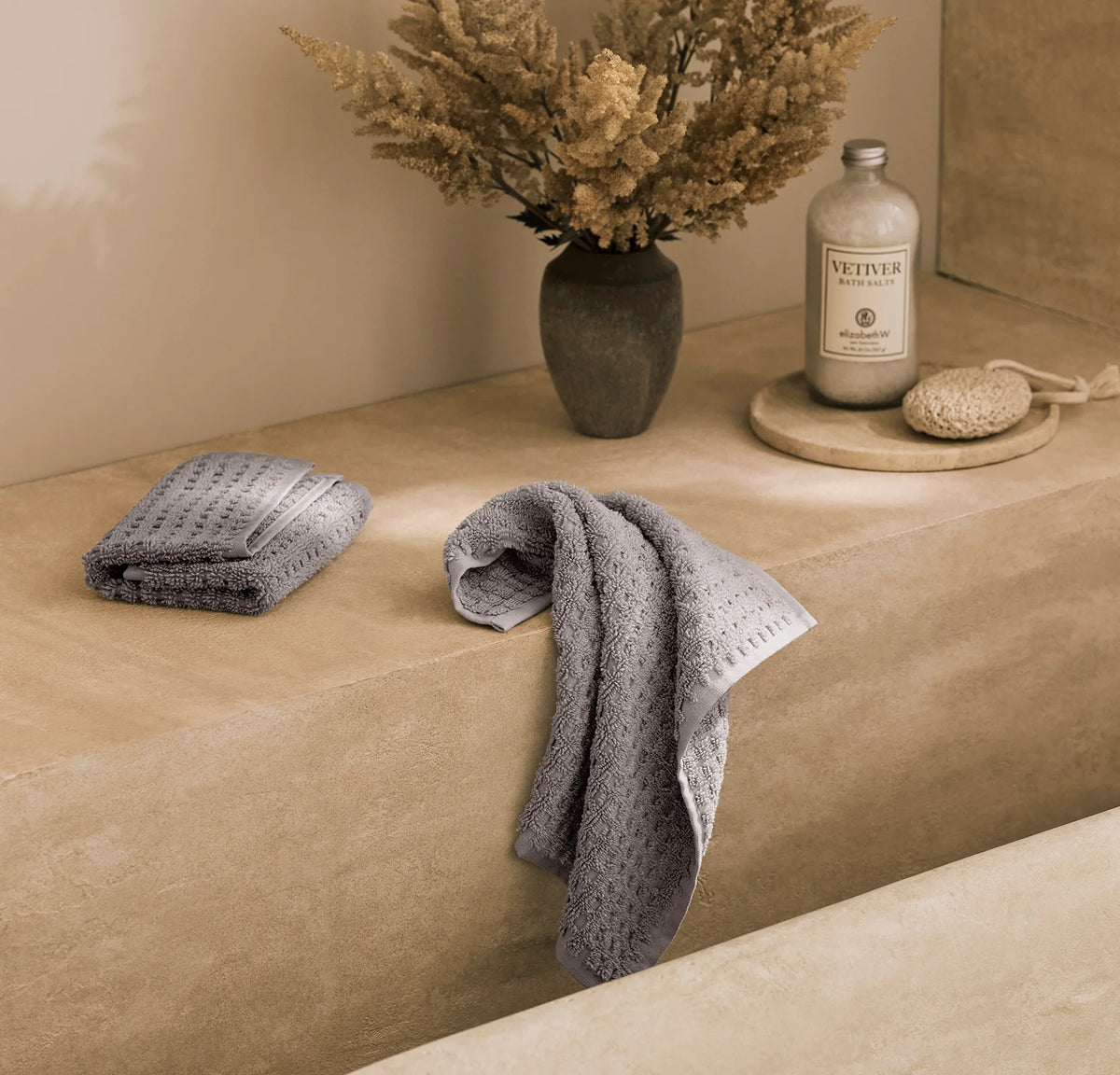 Turkish Waffle Washcloths (Pair) - Stone