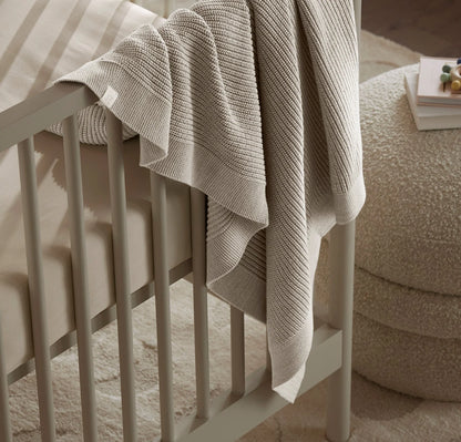 Ribbed Knit Baby Blanket - Heathered Oatmeal