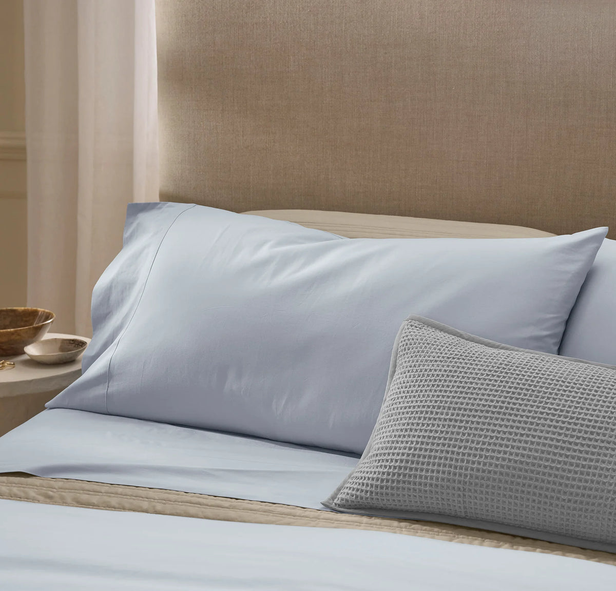 Percale Hemmed Fitted Sheet - Hydrangea