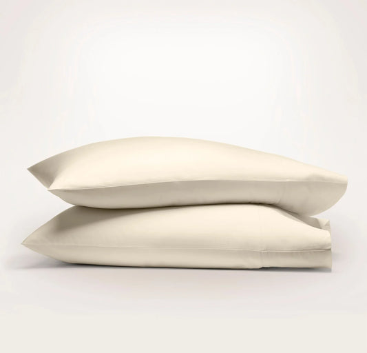 Percale Hemmed Pillowcase Set - Natural