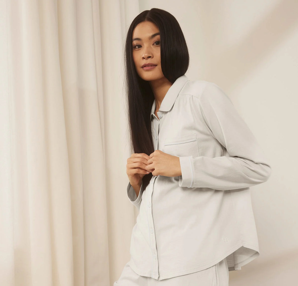 Soft Knit Long Sleeve & Pants Pajama Set - Mist