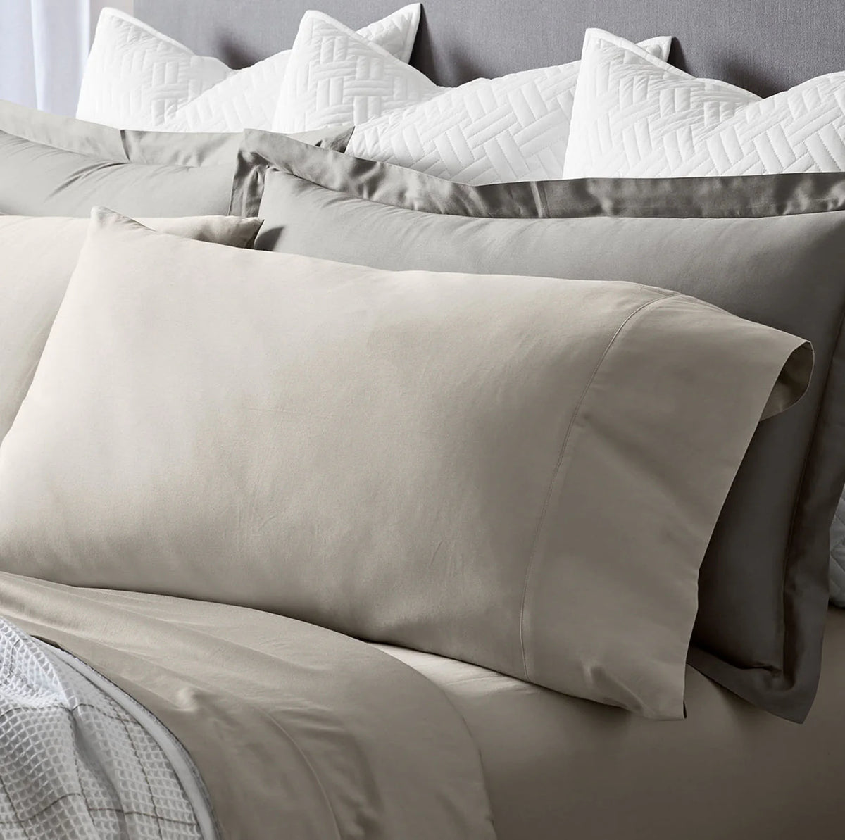 Signature Hemmed Pillowcase Set - Pewter