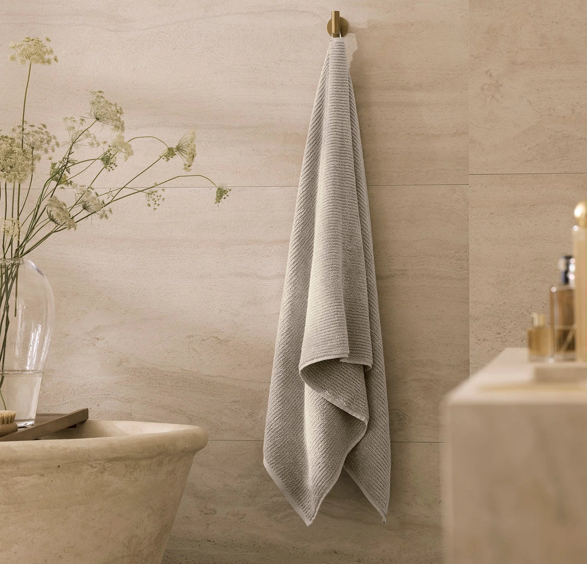 Turkish Ribbed Bath Sheet - Oak