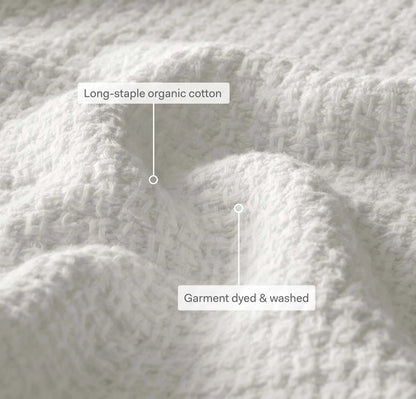 Modern Crochet Bed Blanket - Pewter