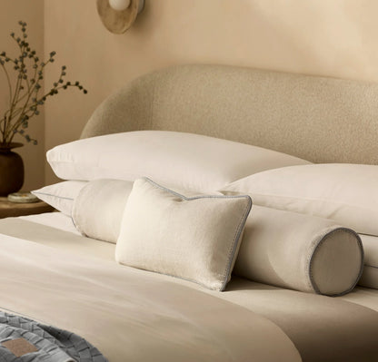 Threadmark Pillow Cover (Bolster) - Soft White/Melange Shore