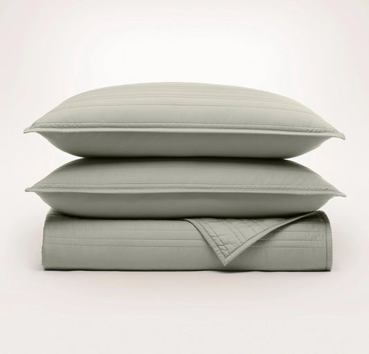 Signature Stripe Quilt Set - Sageleaf