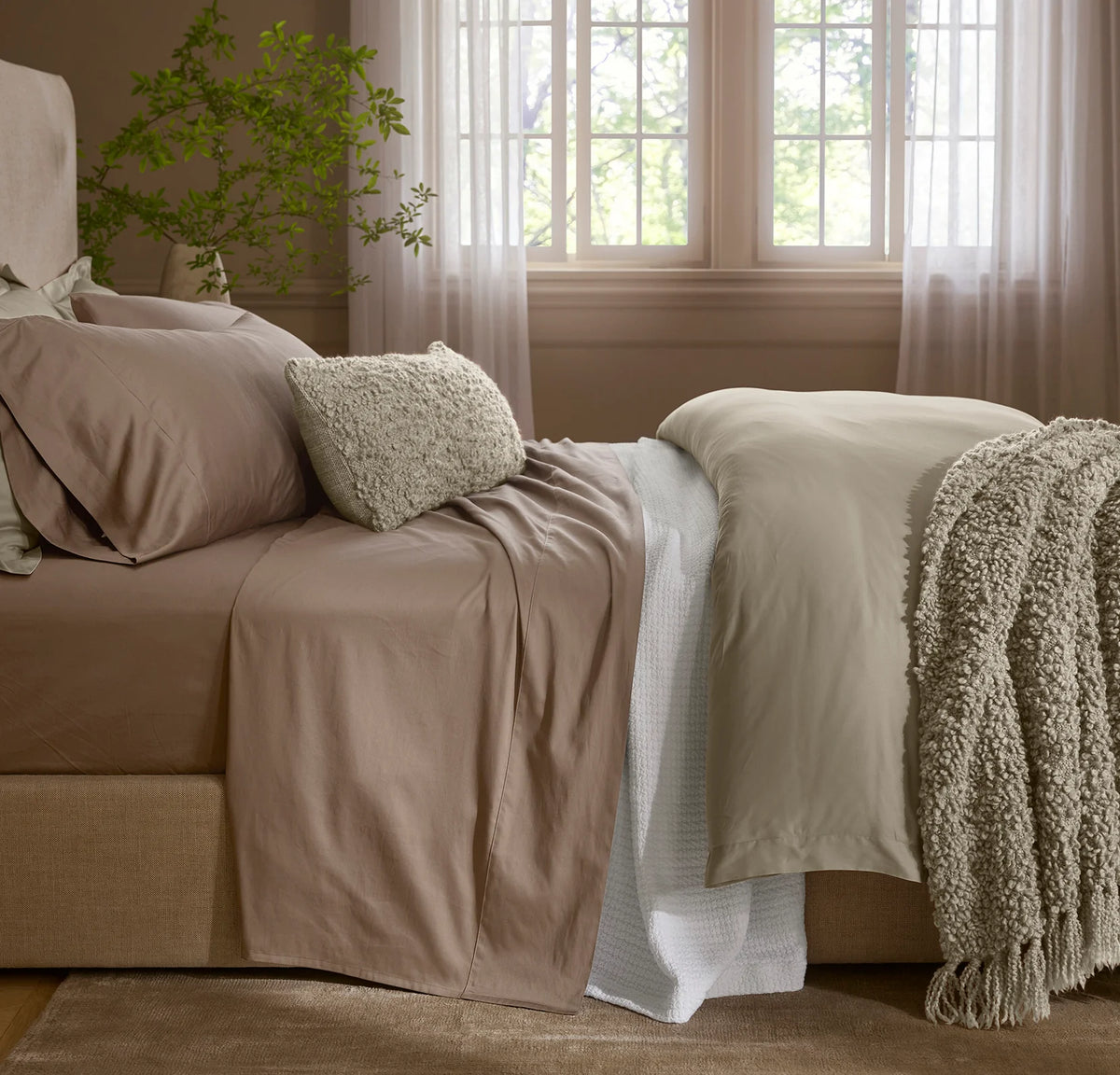 Signature Hemmed Sheet Set - Walnut