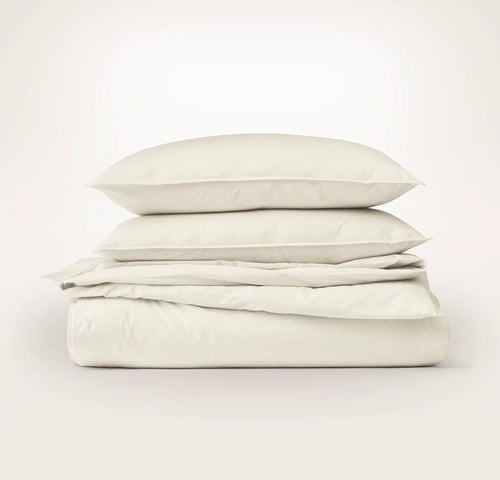 Percale Vintage Washed Duvet Set - Vintage Cream