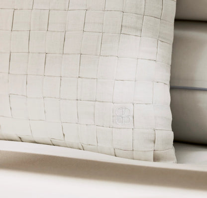 Linen Woven Icon Pillow Cover (Petite Lumbar) - White