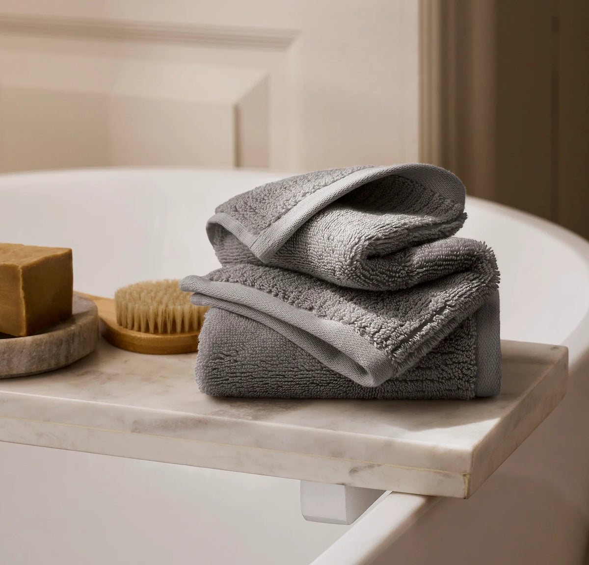 Turkish Ultra Plush Washcloths (Pair) - Stone
