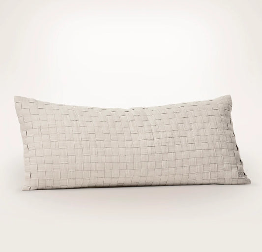Linen Woven Icon Pillow Cover (Lumbar) - Melange Natural