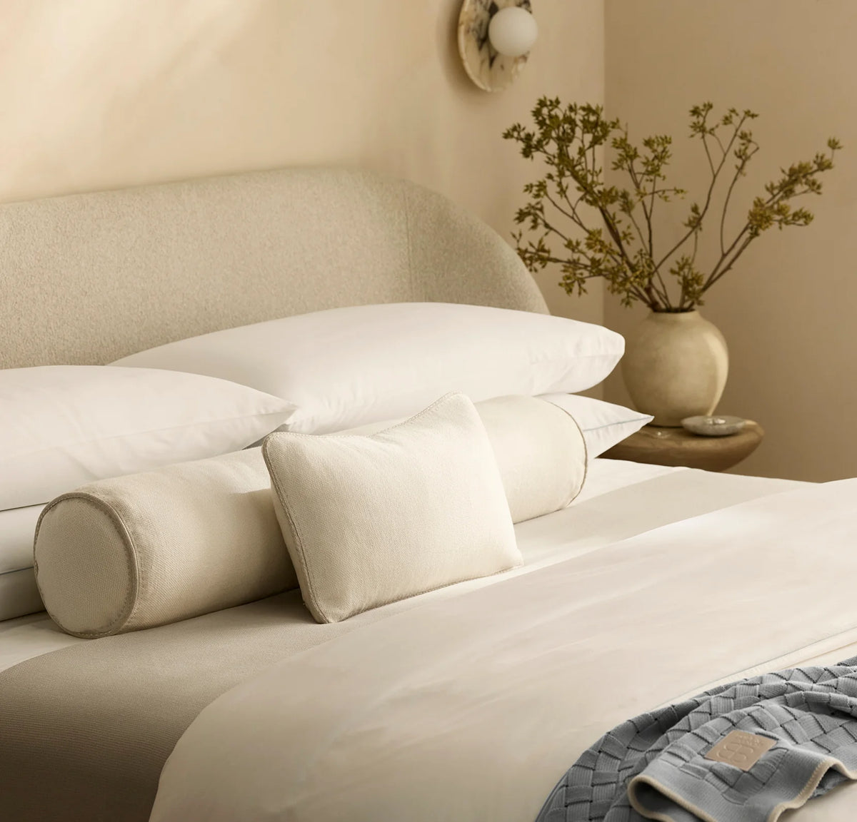 Threadmark Pillow Cover (Bolster) - Soft White/Melange Natural