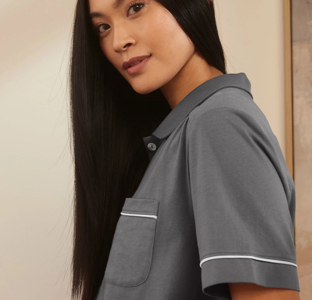 Soft Knit Short Sleeve & Pants Pajama Set - Night