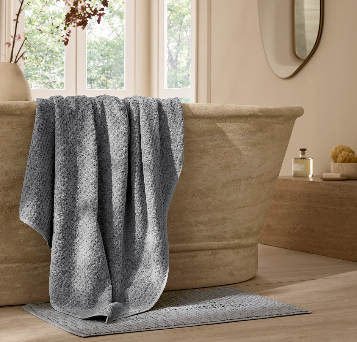 Turkish Waffle Bath Mat - Shore
