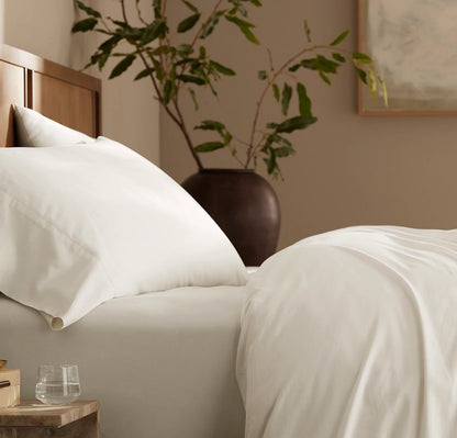 Percale Hemmed Pillowcase Set - Cream