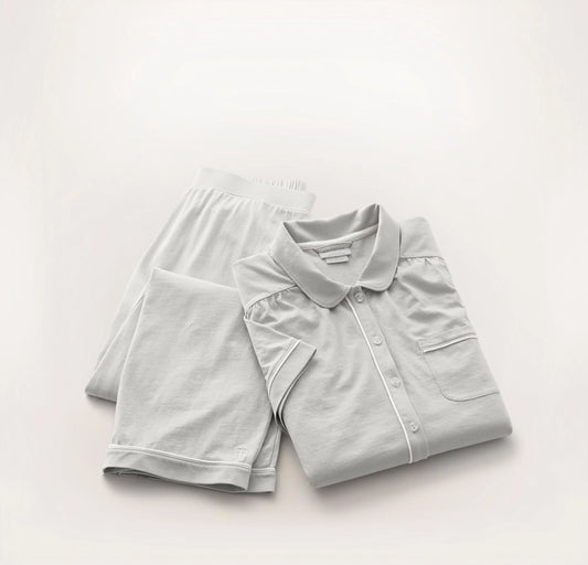 Soft Knit Short Sleeve & Pants Pajama Set - Mist