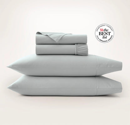Percale Hemmed Sheet Set - Shore