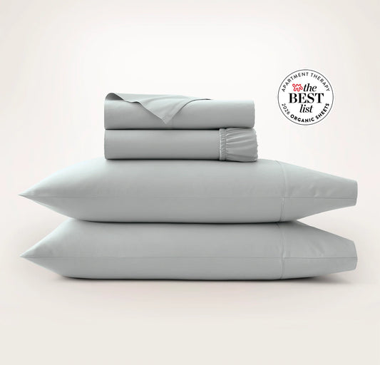 Percale Hemmed Sheet Set - Shore