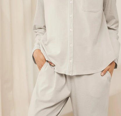 Soft Knit Long Sleeve & Pants Pajama Set - Mist