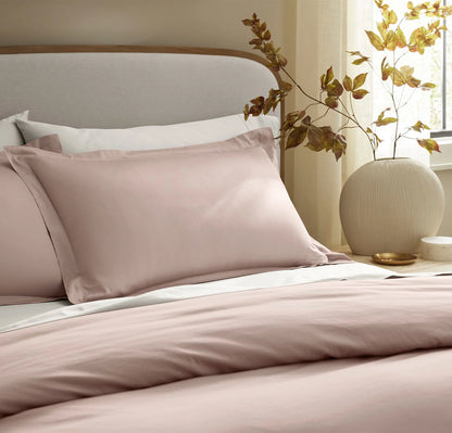 Signature Hemmed Duvet Set - Dusty Rose