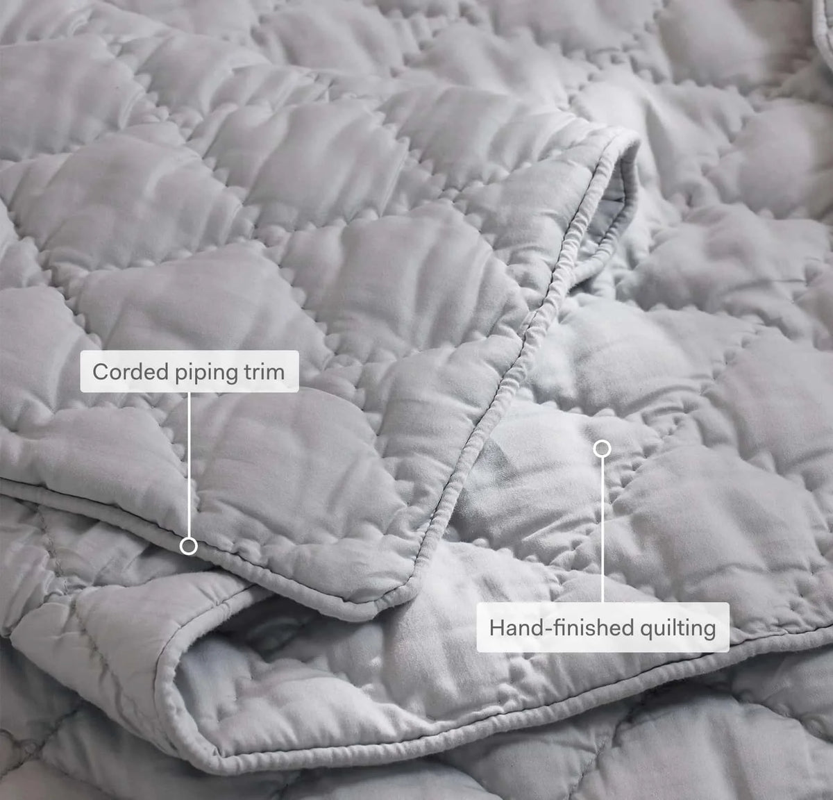 Signature Handstitched Cloud Comforter Set - Pewter