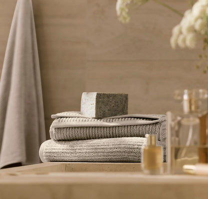 Turkish Ribbed Bath Towel Set