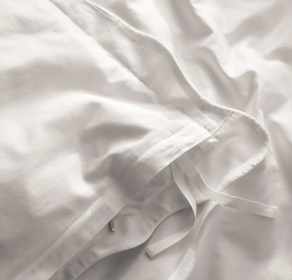 Signature Embellished Duvet Set - White/White Curved Edge