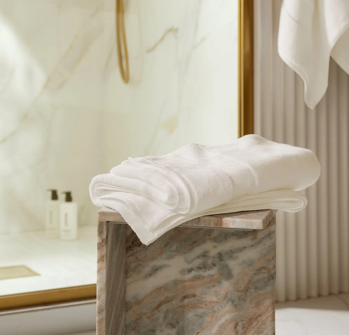 Plush Bath Towel - White
