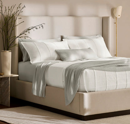 Signature Modern Grid Quilt - White