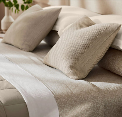 Ribbed Knit Pillow Cover (20x20) - Heathered Oatmeal