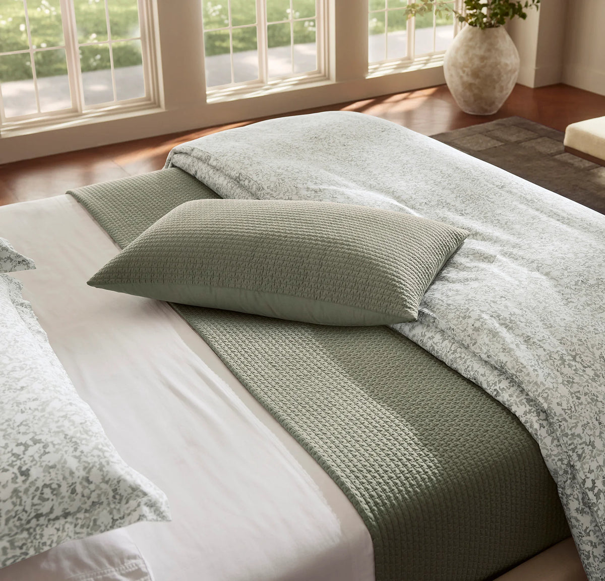 Signature Textured Stitch Quilted Sham - Sageleaf
