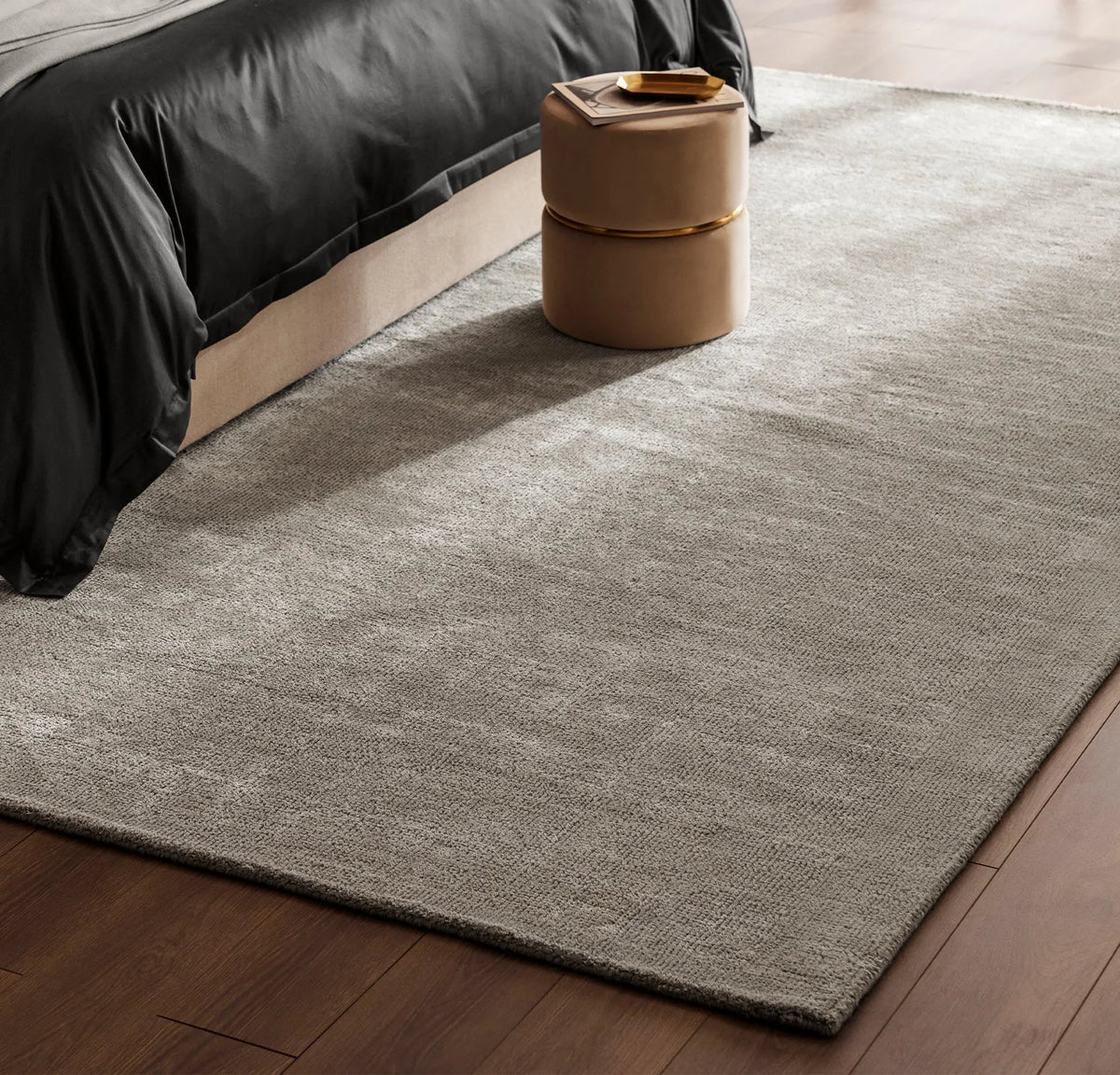 Two-Tone Ribbed Rug - Pewter/Mist