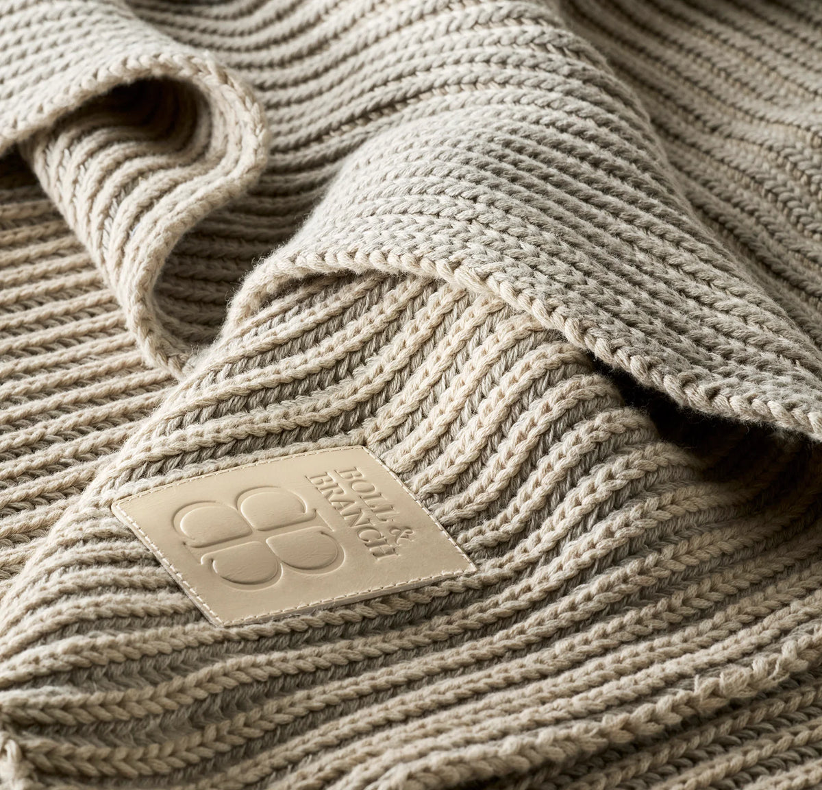 Sunday Knit Throw Blanket - Heathered Oatmeal/Heathered Pewter