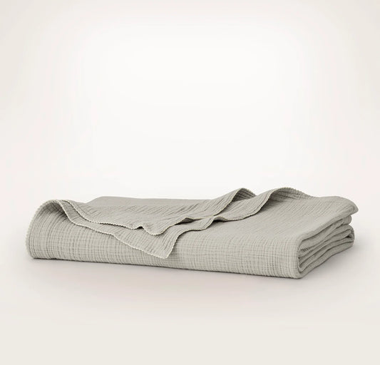 Dream Bed Blanket - Pewter/Cream Picot