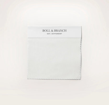 Signature Hemmed Fabric Swatch - White Textured Stripe