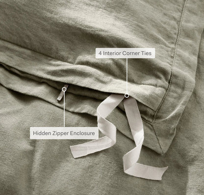 Linen Duvet Set - White