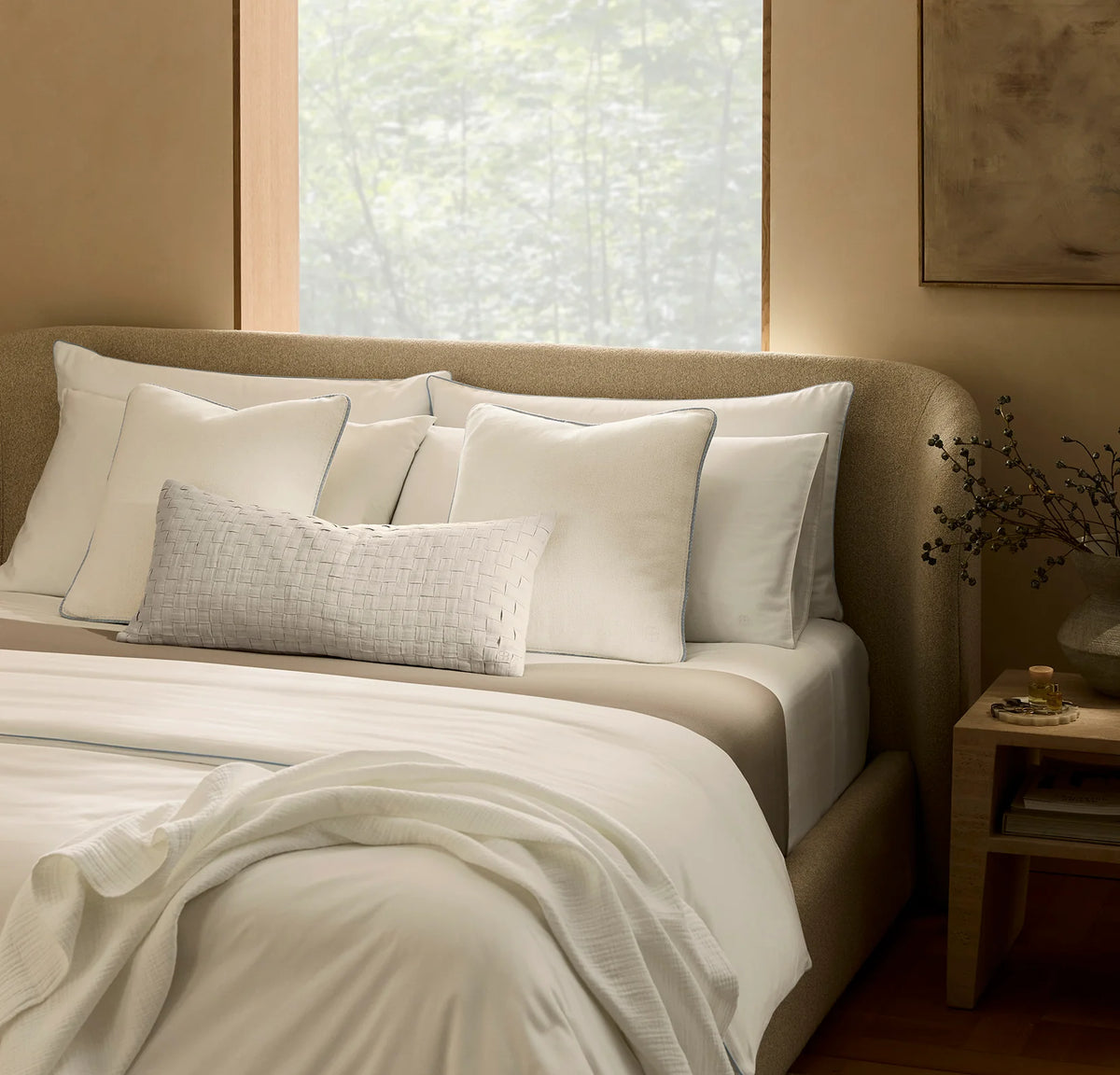 Threadmark Pillow Cover (22x22) - Soft White/Melange Shore