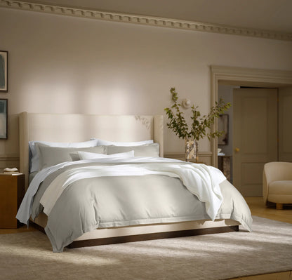 Signature Hemmed Duvet Set - Pewter