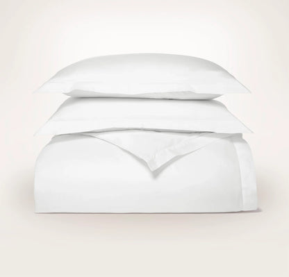 Signature Hemmed Duvet Set - White