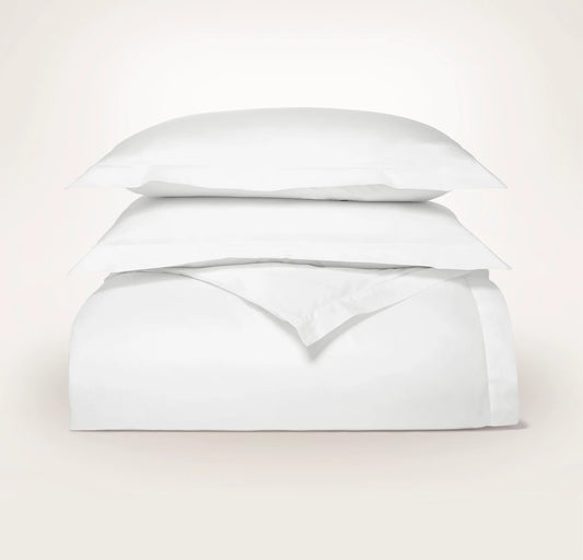Signature Hemmed Duvet Set - White