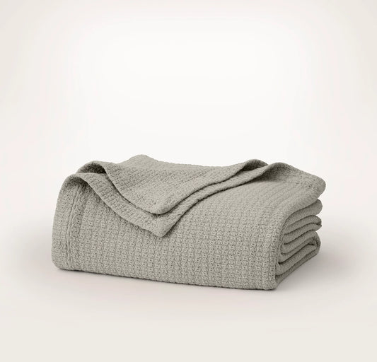 Modern Crochet Bed Blanket - Pewter