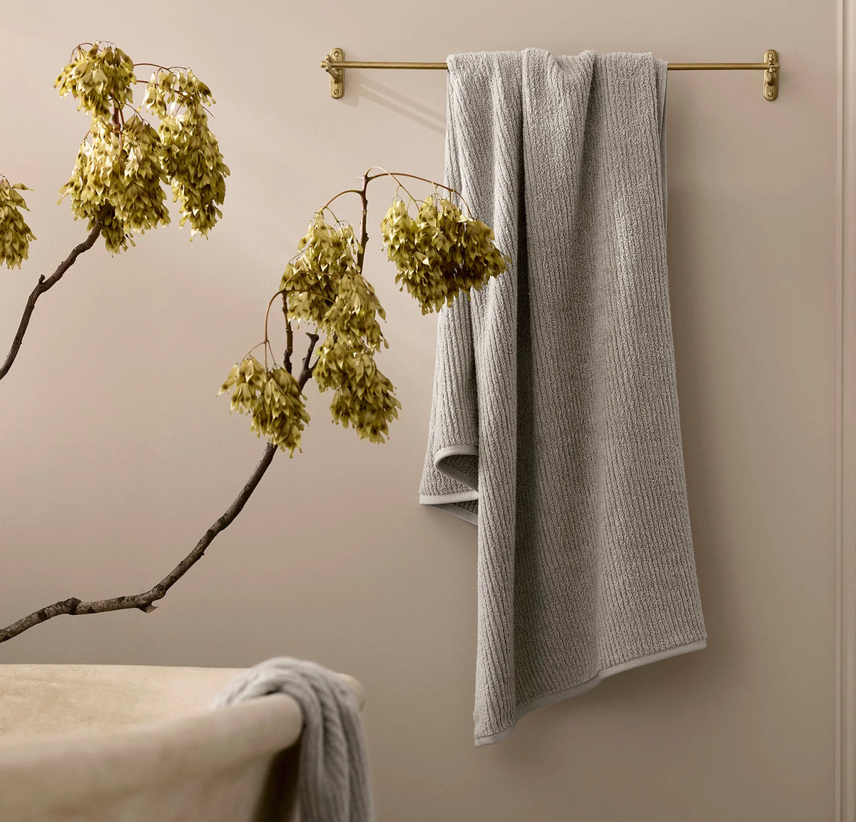 Turkish Ribbed Bath Towel Set