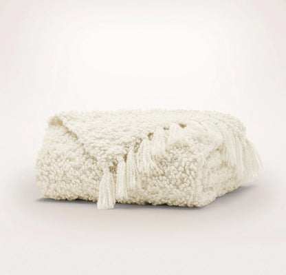Cozy Boucle Throw Blanket - Cream