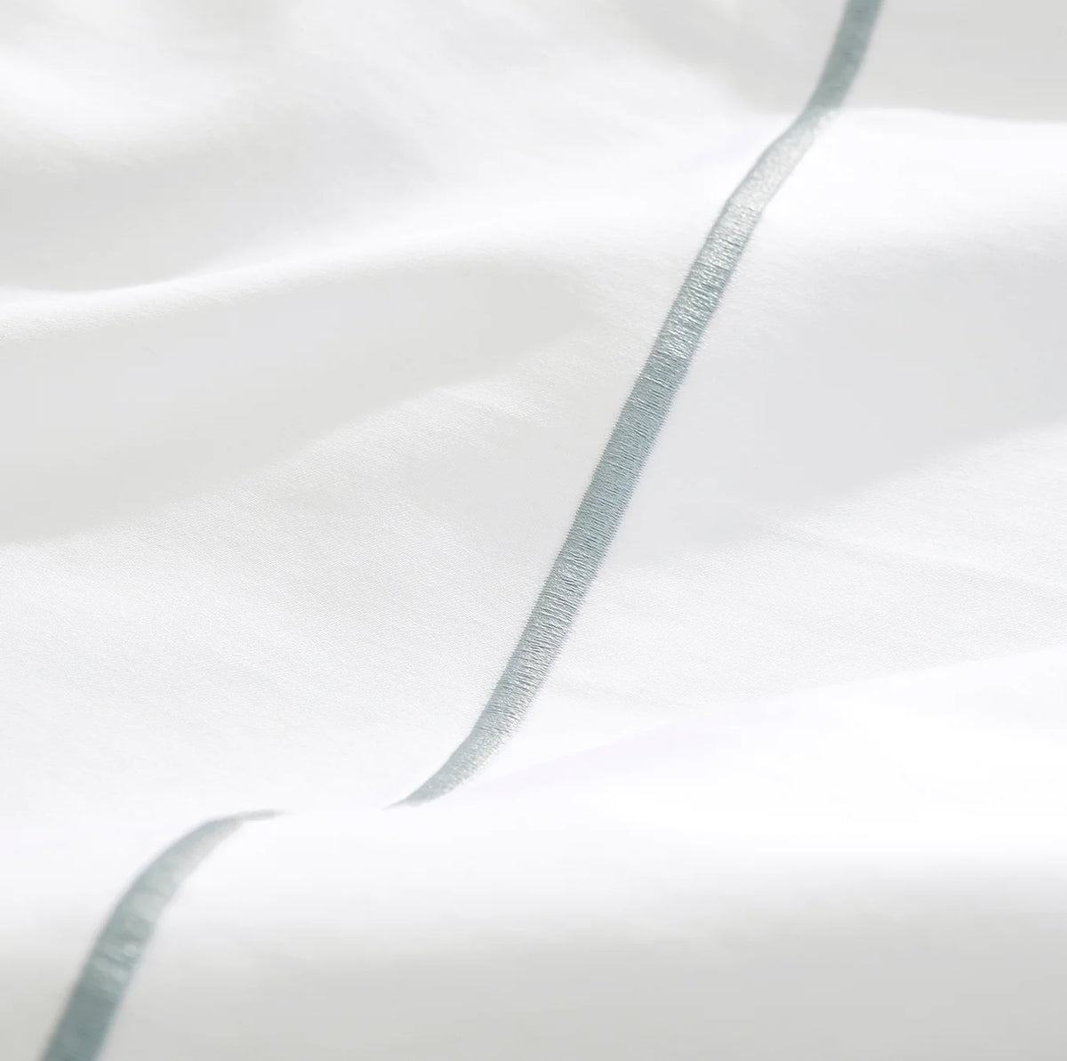Percale Embellished Pillowcase Set - White/Shore Embroidered