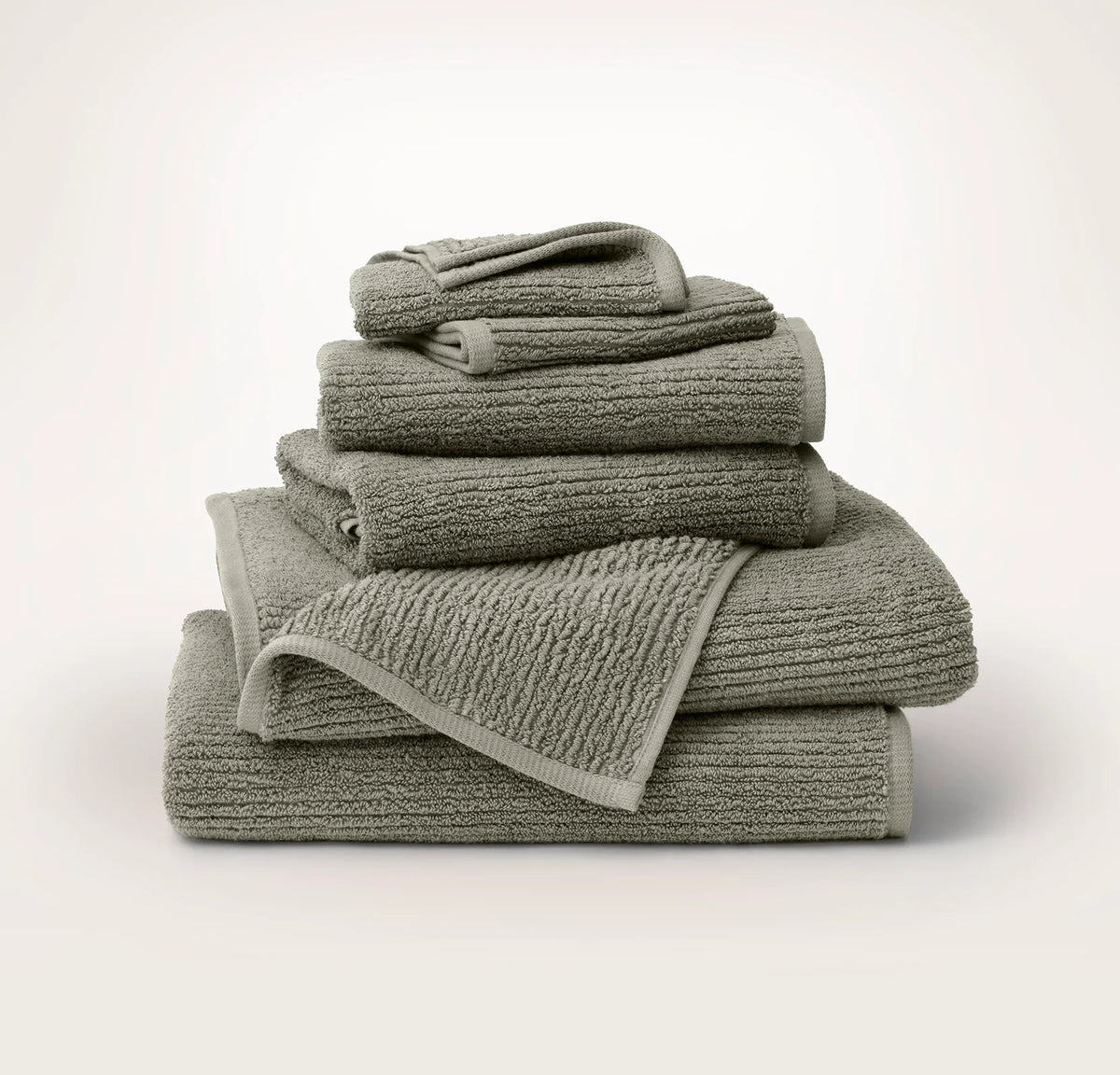 Turkish Ribbed Bath Towel Set