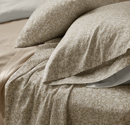 Percale Hemmed Pillowcase Set - Oak Garden